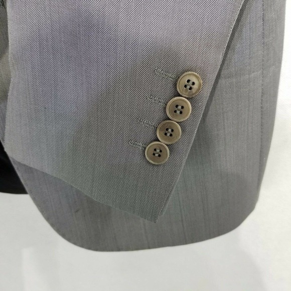 Zara Man Mens 38 Silver Gray Silk and Wool Blazer Sport Coat Suit Jacket - Picture 6 of 12